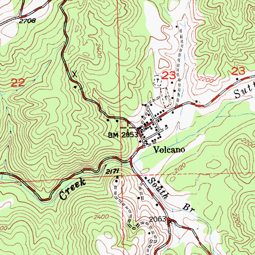 Topographic Map of Armory Hall, CA