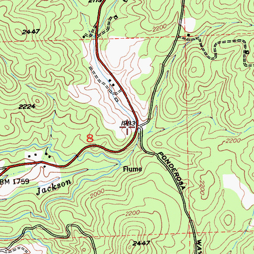 Topographic Map of Irishtown (historical), CA