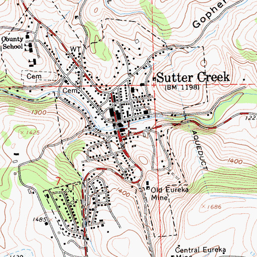Topographic Map of Minnie Provis Park, CA