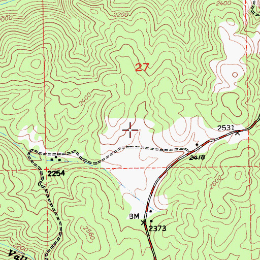 Topographic Map of North Trail, CA