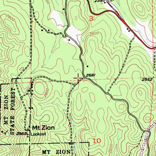 Topographic Map of Pine Acres, CA