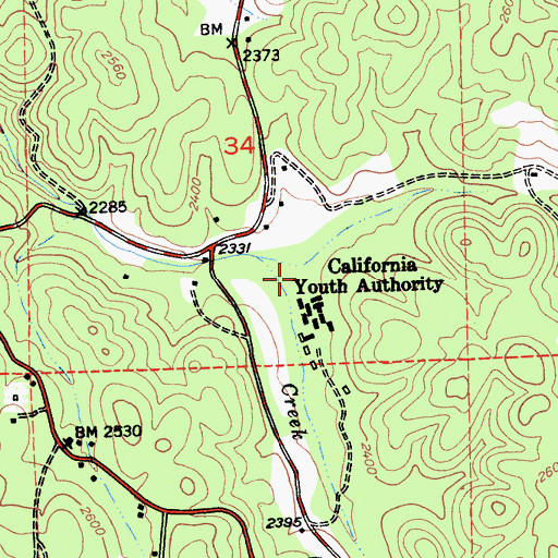 Topographic Map of Pine Grove Forestry Camp, CA