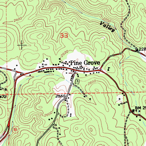 Topographic Map of Pine Grove Park, CA