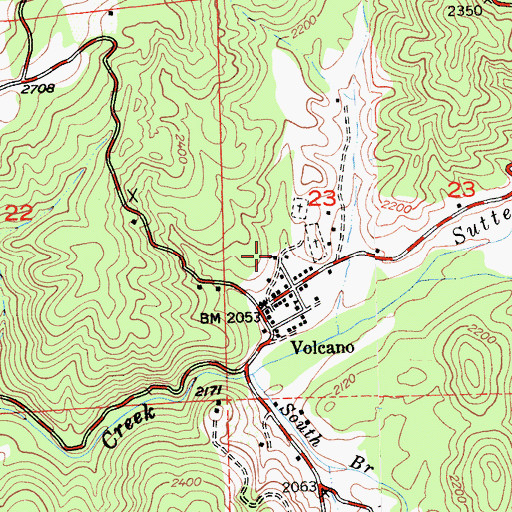 Topographic Map of Saint Bernards Catholic Church, CA