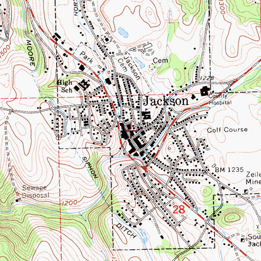 Topographic Map of Saint Patricks Catholic Church, CA
