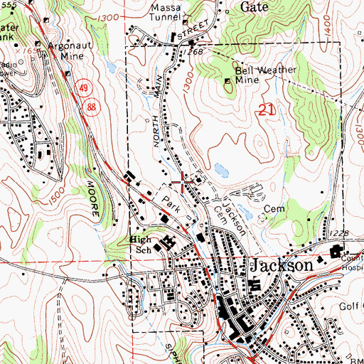 Topographic Map of Saint Sava Serbian Orthodox Church, CA