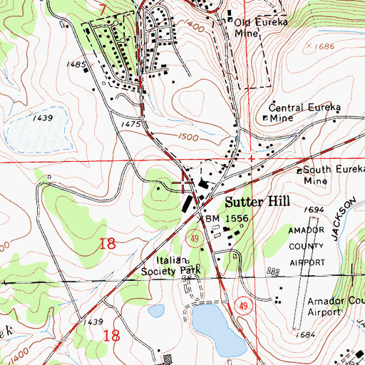 Topographic Map of Seventh Day Adventist School, CA