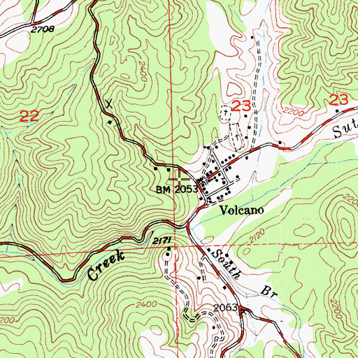 Topographic Map of Volcano Jail House, CA