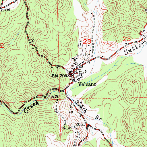 Topographic Map of Volcano School (historical), CA