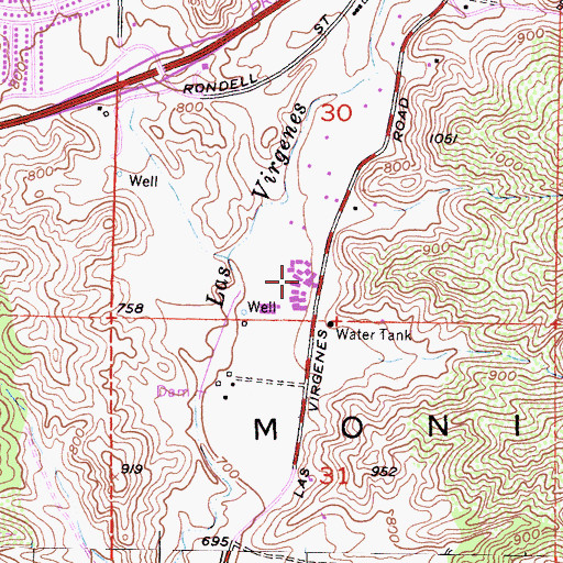 Topographic Map of A E Wright Middle School, CA