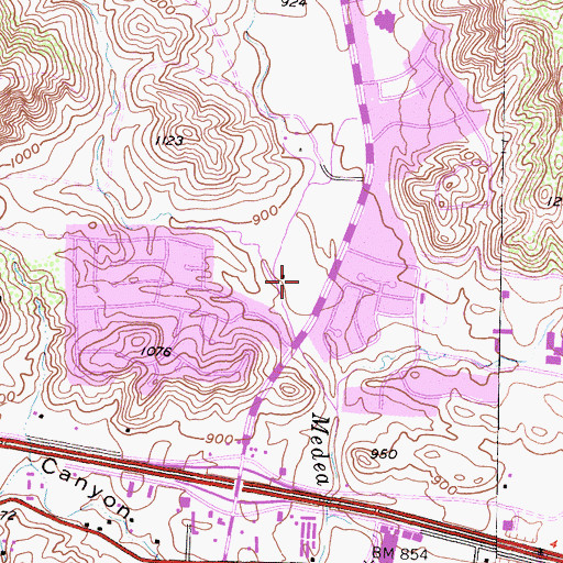 Topographic Map of Agoura Meadows Shopping Center, CA