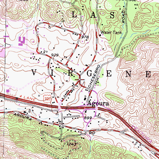Topographic Map of Agoura Park, CA