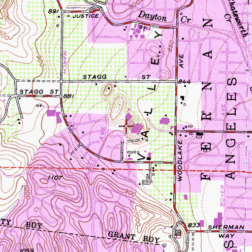 Topographic Map of Chaminade High School, CA