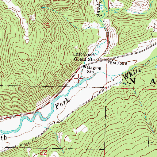 Topographic Map of Lost Creek, CO