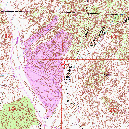 Topographic Map of Gates Canyon Park, CA
