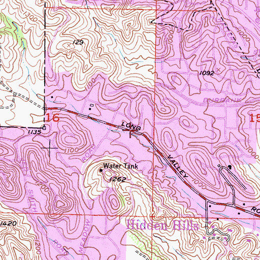 Topographic Map of Hidden Hills City Hall, CA