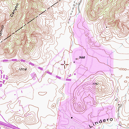 Topographic Map of Lake Lindero Country Club, CA