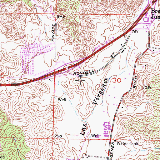 Topographic Map of Las Virgenes County Administration Center, CA