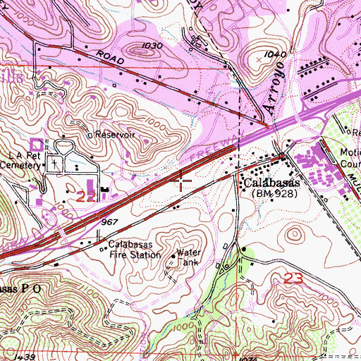 Topographic Map of Parkway Calabasas Shopping Center, CA