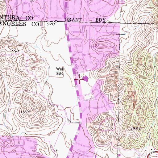Topographic Map of Sumac Elementary School, CA