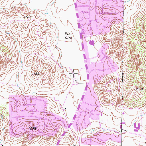 Topographic Map of Twin Oaks Agoura Shopping Center, CA