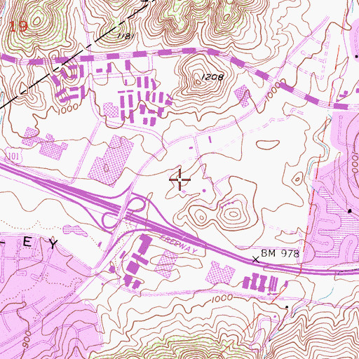 Topographic Map of Valley Oaks Memorial Park Cemetery, CA