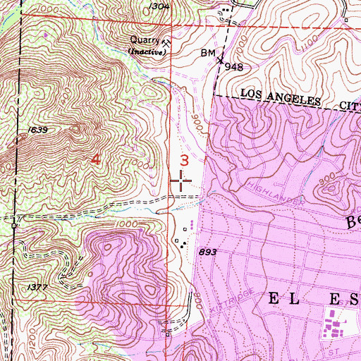 Topographic Map of West Hills Recreation Center, CA