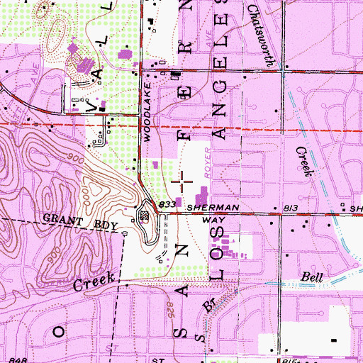 Topographic Map of West Hills Hospital and Medical Center, CA
