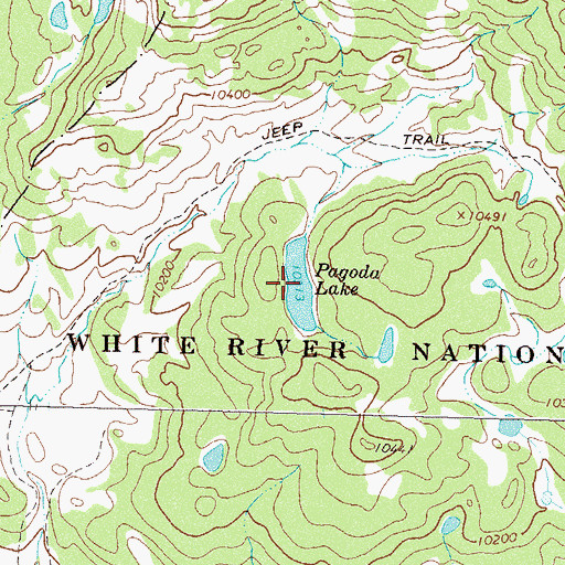 Topographic Map of Pagoda Lake, CO