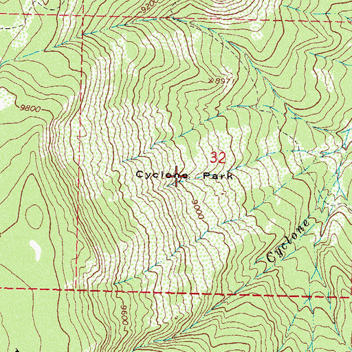 Topographic Map of Cyclone Park, CO