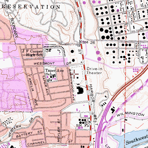 Topographic Map of World Port Business Center, CA