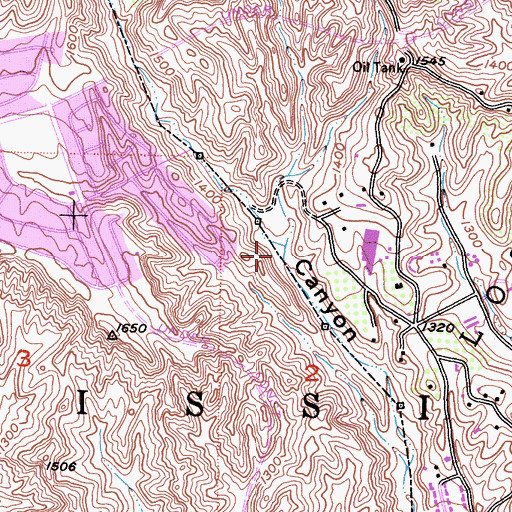 Topographic Map of Aliso Canyon Park, CA