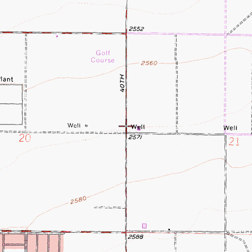 Topographic Map of Cactus Elementary School, CA