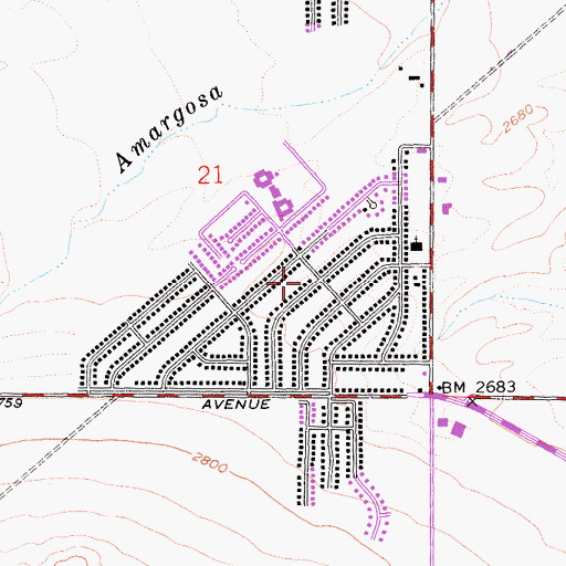Topographic Map of Desert View Highlands, CA