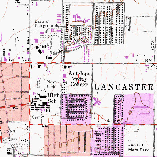 Topographic Map of Eastside Park, CA