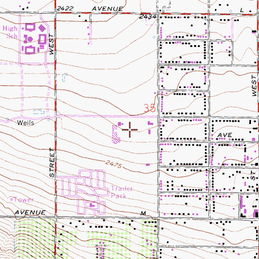 Topographic Map of George Lane Park, CA