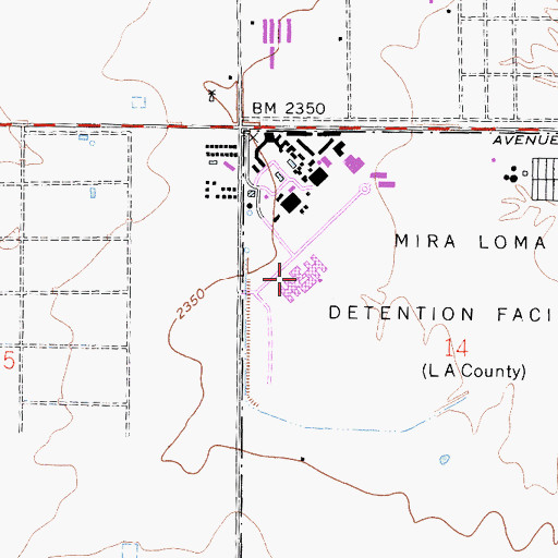 Topographic Map of High Desert Medical Center (historical), CA