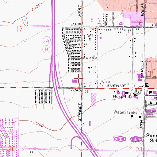 Topographic Map of Hull Park, CA