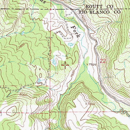 Topographic Map of Poose Creek, CO