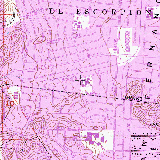 Topographic Map of Lockhurst Elementary School, CA