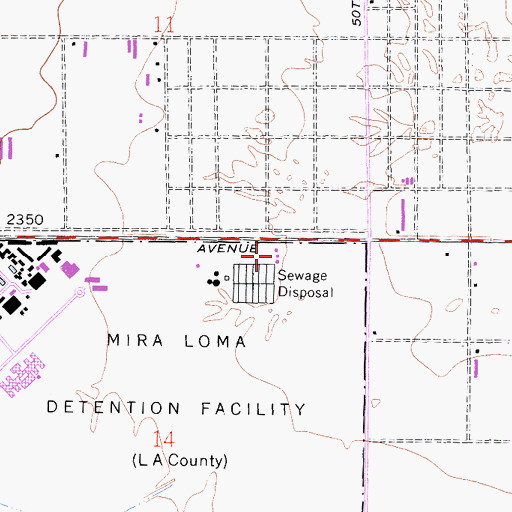 Topographic Map of Los Angeles County Animal Shelter Number 5, CA