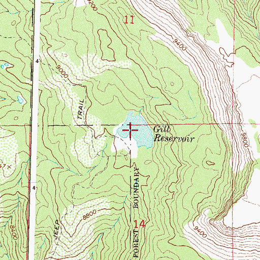 Topographic Map of Gill Reservoir, CO