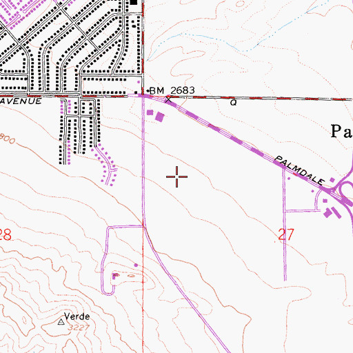 Topographic Map of Palmdale Regional Medical Center, CA