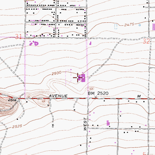 Topographic Map of Paraclete High School, CA