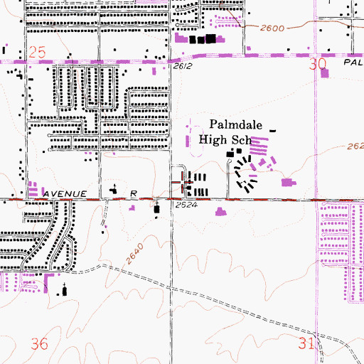 Topographic Map of Sage Intermediate School, CA