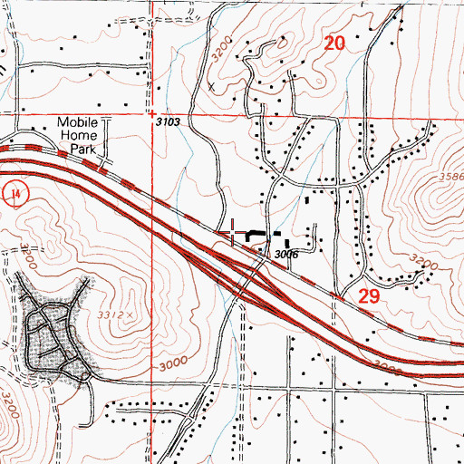 Topographic Map of Santiago Square Shopping Center, CA