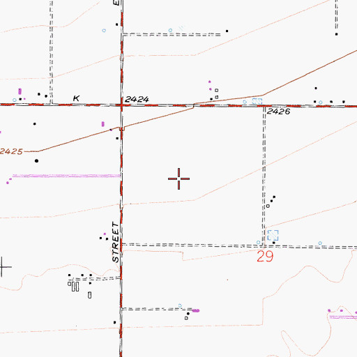 Topographic Map of Skytower Park, CA