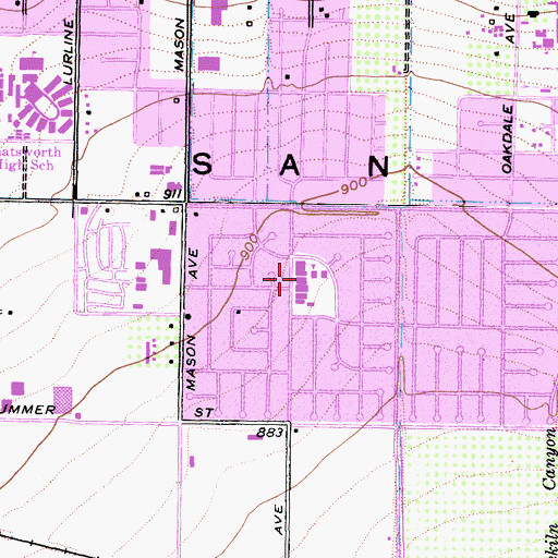 Topographic Map of Superior Elementary School, CA