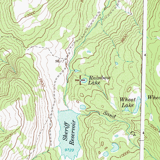 Topographic Map of Rainbow Lake, CO