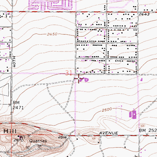 Topographic Map of Valley View Elementary School, CA